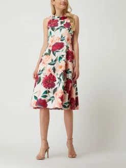 Am billigsten 🧨 Vera Mont Cocktailkleid Mit Floralem Muster - Rot ✨