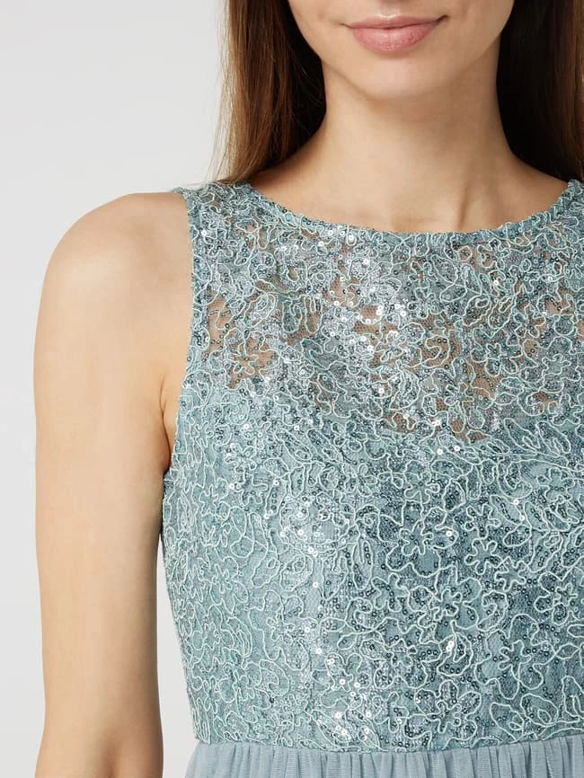 Bestes Angebot 🎁 Jake*s Cocktail Cocktailkleid Aus Mesh Mit Floralen Zierborten - Schilf 😉 – Bild 3