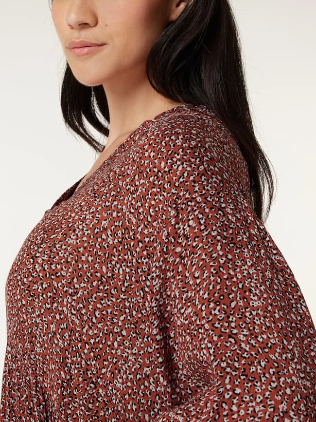 Bester Verkauf 🎉 KAFFE Curve PLUS SIZE Midikleid Mit Allover-Muster Modell 'Cherana' - Rostrot 🥰 – Bild 3