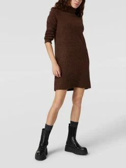 Coupon 🛒 Pieces Minikleid In Strick-Optik Modell 'Ellen' - Dunkelbraun 🔔