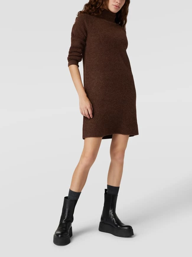Coupon 🛒 Pieces Minikleid In Strick-Optik Modell 'Ellen' - Dunkelbraun 🔔