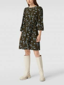 Angebote 💯 Marc O'Polo Denim Knielanges Kleid Mit Floralem Muster - Khaki 😀