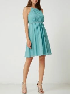 Auslauf 😀 Jake*s Cocktail Cocktailkleid Aus Chiffon Mit Gelegten Falten - Lagune Meliert ❤️