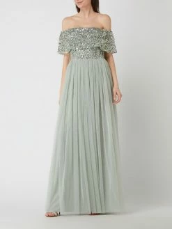 Bestpreis 🛒 MAYA DELUXE Abendkleid Im Off-Shoulder-Look - Lindgrün 🧨
