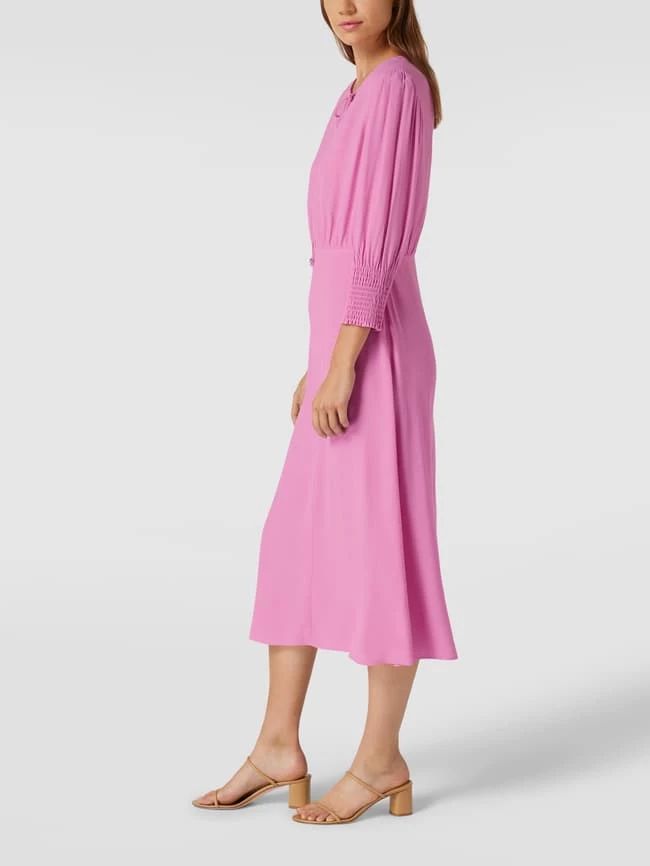 Neu 😉 BOSS Midikleid Mit V-Ausschnitt Modell 'DAFLORI' - Mauve 😀 – Bild 4