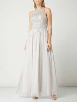 Bester Verkauf 👍 Laona Abendkleid Mit Floralen Stickereien - Hellgrau 🌟
